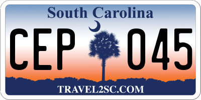 SC license plate CEP045