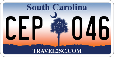 SC license plate CEP046