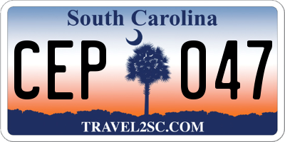 SC license plate CEP047