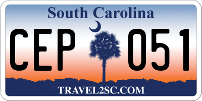 SC license plate CEP051