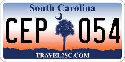 SC license plate CEP054