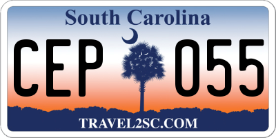 SC license plate CEP055