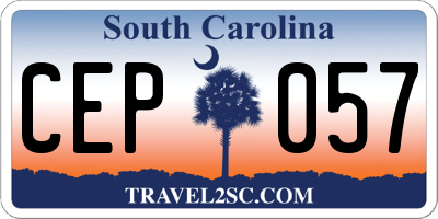 SC license plate CEP057