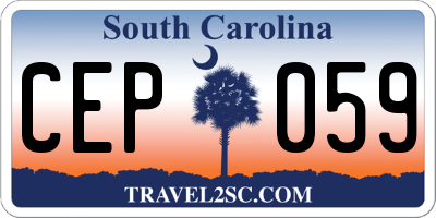 SC license plate CEP059