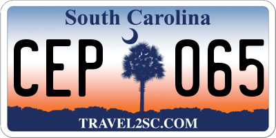 SC license plate CEP065