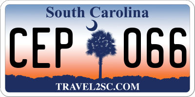 SC license plate CEP066