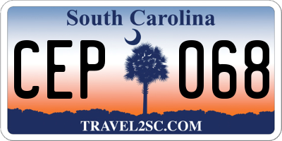 SC license plate CEP068