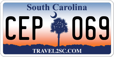SC license plate CEP069