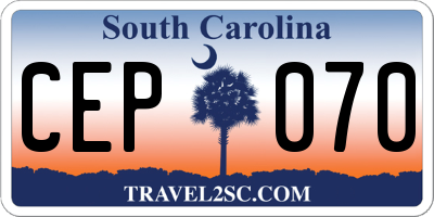 SC license plate CEP070