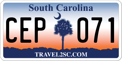 SC license plate CEP071