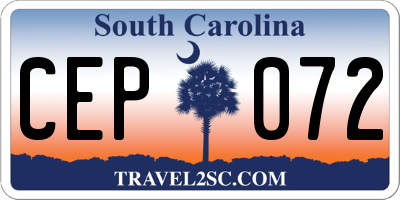 SC license plate CEP072