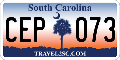 SC license plate CEP073