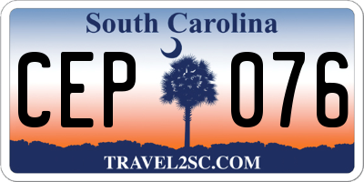 SC license plate CEP076