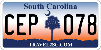 SC license plate CEP078