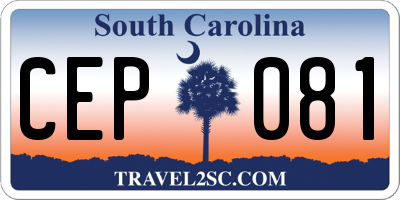SC license plate CEP081