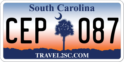 SC license plate CEP087