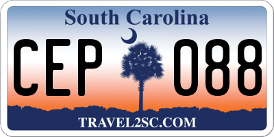 SC license plate CEP088