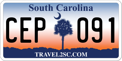 SC license plate CEP091