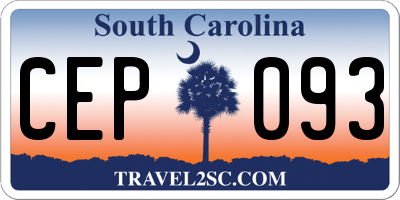 SC license plate CEP093
