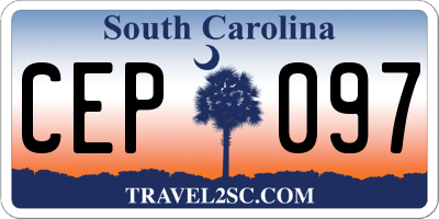 SC license plate CEP097