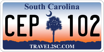 SC license plate CEP102