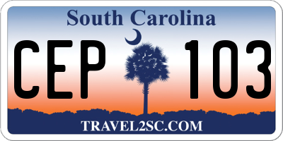 SC license plate CEP103