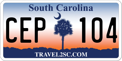 SC license plate CEP104