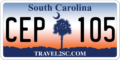 SC license plate CEP105