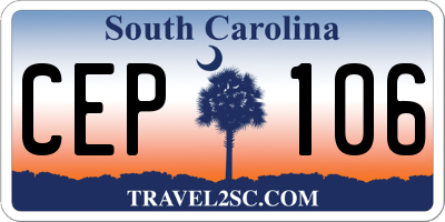 SC license plate CEP106