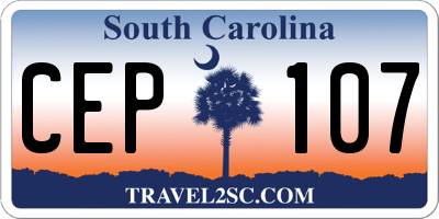 SC license plate CEP107