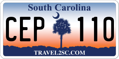 SC license plate CEP110