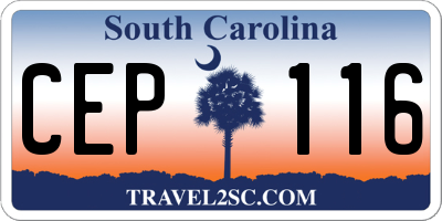 SC license plate CEP116