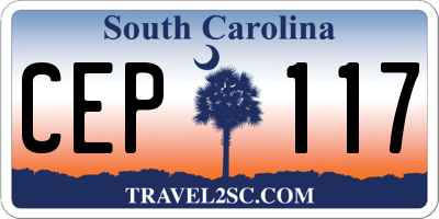 SC license plate CEP117