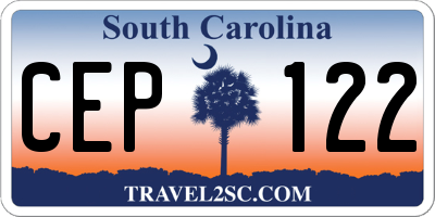 SC license plate CEP122