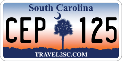 SC license plate CEP125