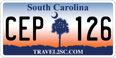 SC license plate CEP126