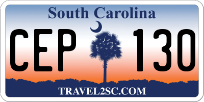 SC license plate CEP130