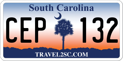 SC license plate CEP132