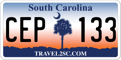 SC license plate CEP133