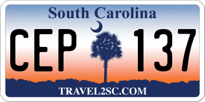 SC license plate CEP137