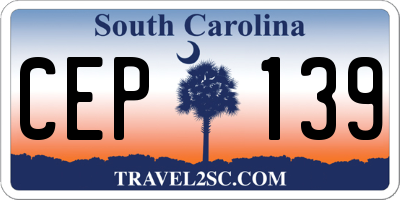 SC license plate CEP139