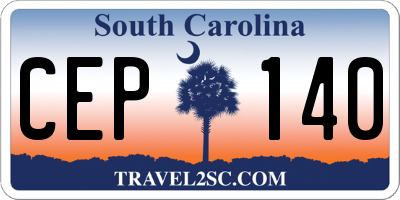 SC license plate CEP140
