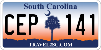 SC license plate CEP141