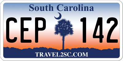 SC license plate CEP142