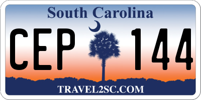 SC license plate CEP144