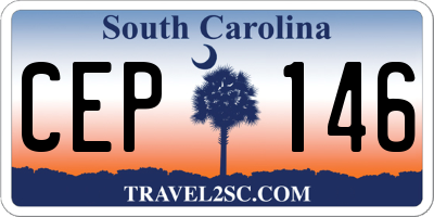 SC license plate CEP146