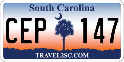 SC license plate CEP147