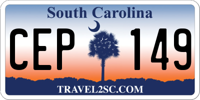 SC license plate CEP149