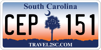 SC license plate CEP151