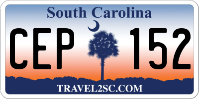 SC license plate CEP152